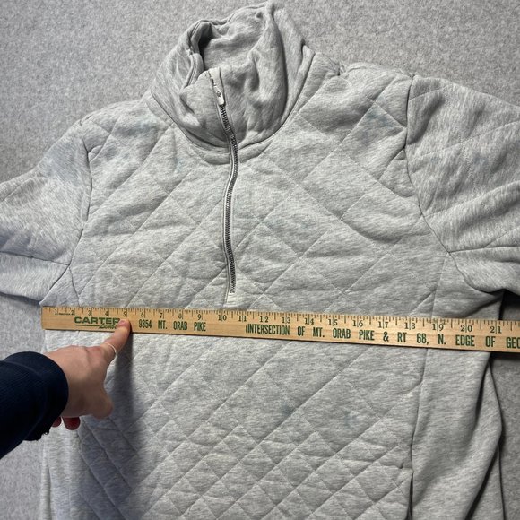 Lululemon Sweatshirt Womens 12 Gray Pullover 1/2 Zip Quilted Long Sleeve Active - Picture 7 of 10
